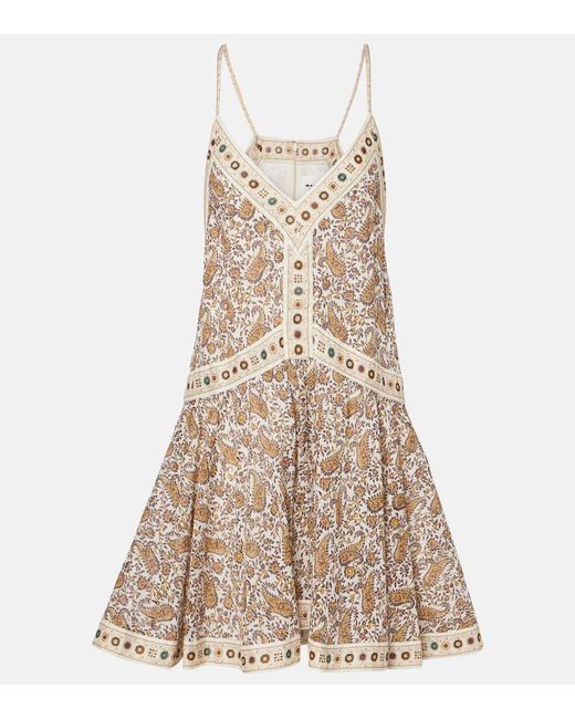 Isabel Marant Natural Minikleid Danielle Aus Baumwolle