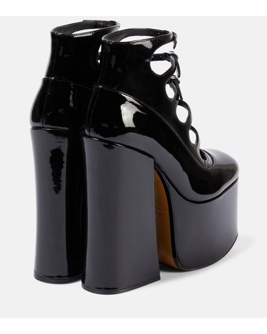 Marc Jacobs Black Kiki Patent Leather Platform Ankle Boots