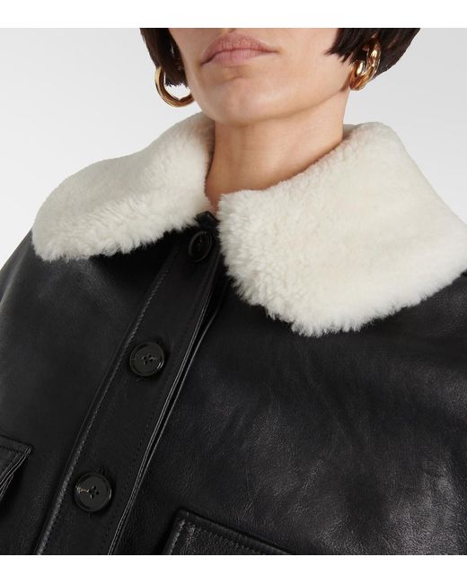 Proenza Schouler Black Judd Shearling-trimmed Leather Jacket