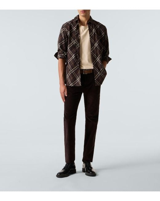 Burberry Black Cotton Corduroy Slim Pants for men
