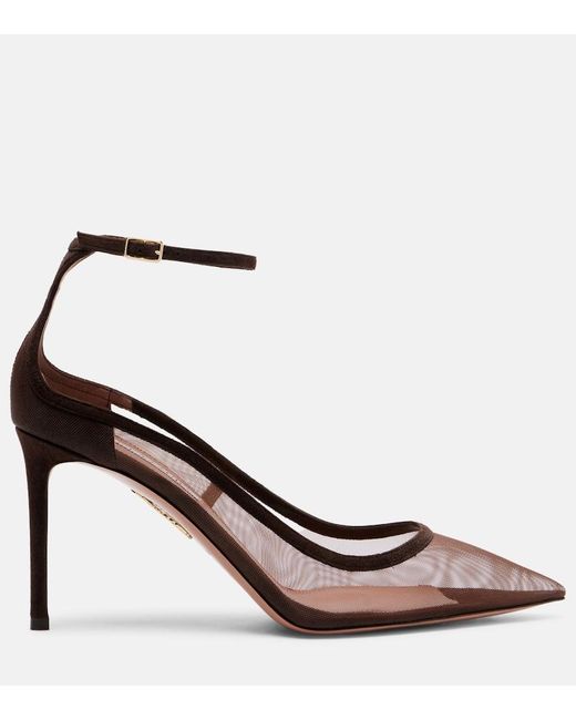 Aquazzura Brown Pumps Love Affair 85 Aus Mesh