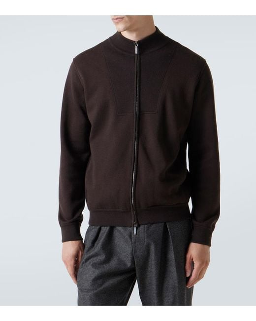 Loro Piana Bomberjacke Whitney Aus Jersey in Brown für Herren