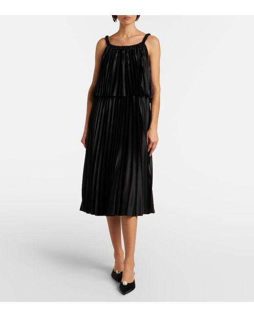 Noir Kei Ninomiya Black Satin Midi Dress