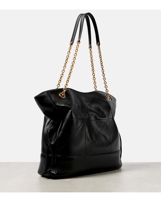 Saint Laurent Black Jamie Shopping Medium Leather Tote Bag