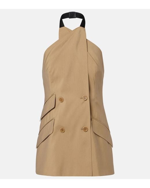 Max Mara Natural Nuraghe Halterneck Wool And Silk Vest