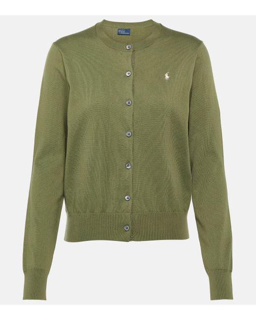 Cardigan en coton melange Polo Ralph Lauren en coloris Green