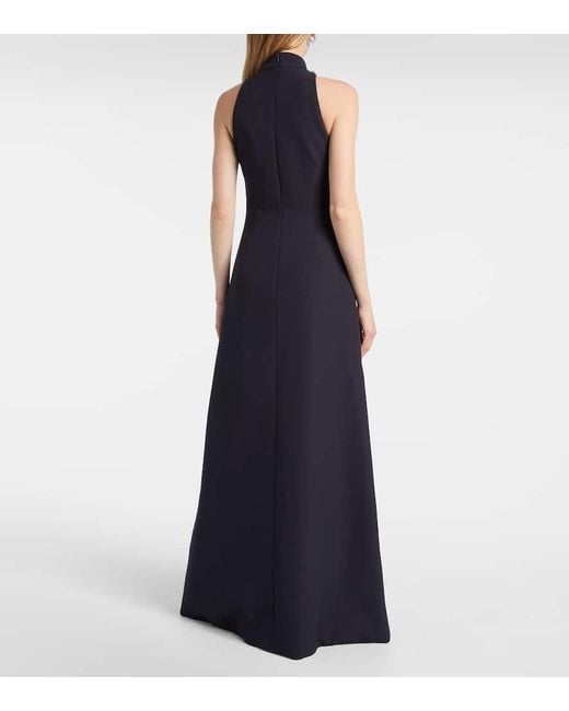 Safiyaa Blue Verzierte Robe Priscilla Aus Crepe