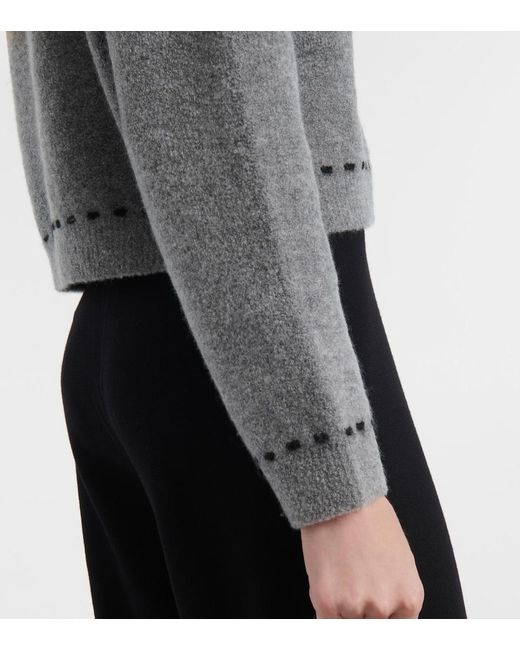 Jardin Des Orangers Gray Wool And Cashmere-Blend Cardigan