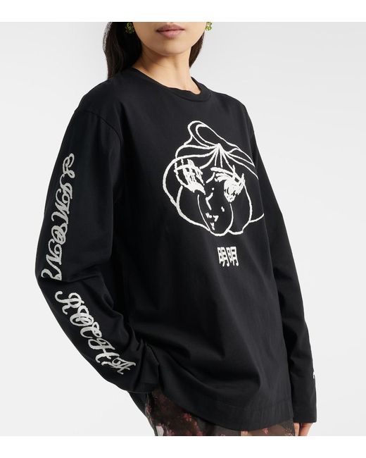 Simone Rocha Black Dim Sum Cotton Jersey T-Shirt