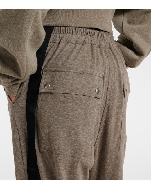 Rick Owens Gray Cotton-Blend Jersey Sweatpants