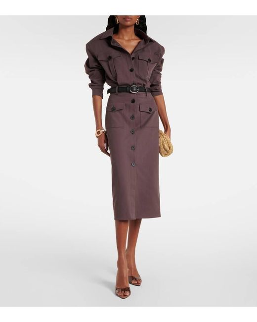 Self-Portrait Brown Belted Midi Dress