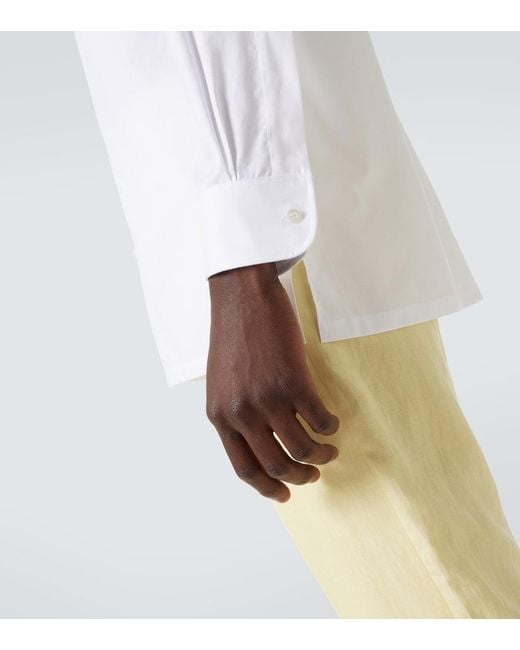 Charvet White Cotton Poplin Shirt for men