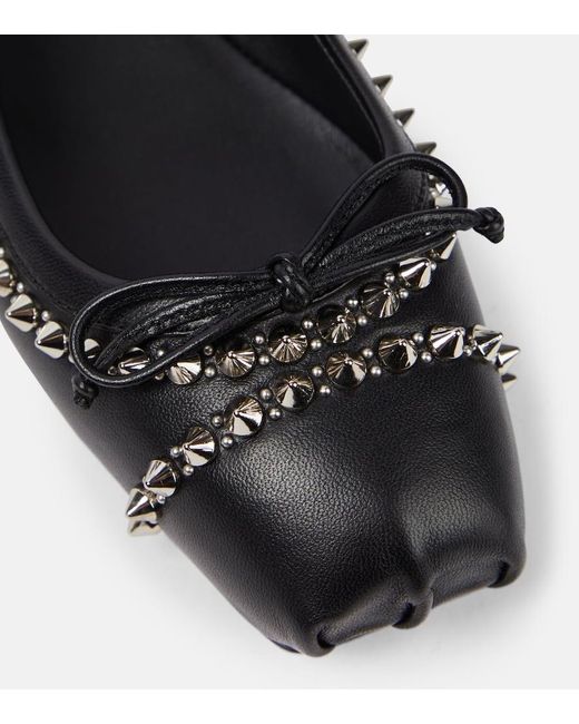 Ballerine Mamadrague Spikes in pelle di Christian Louboutin in Black