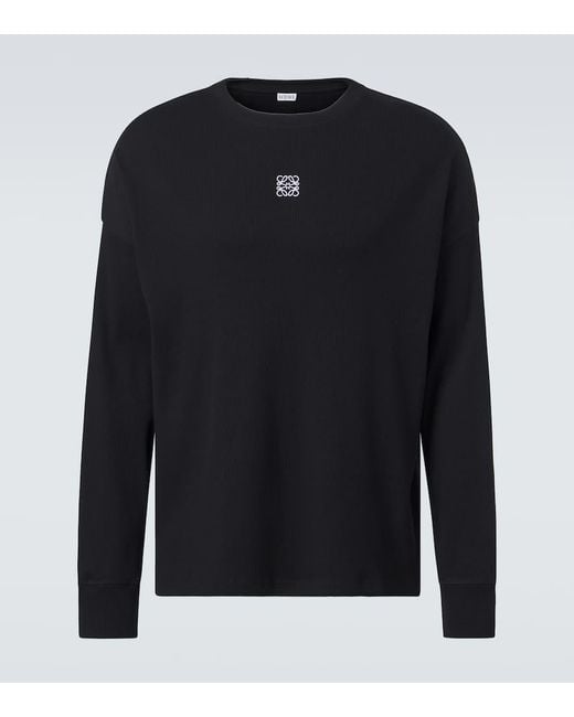Loewe Anagram ribbed-knit cotton Tシャツ Loewe Anagram Ribbed-Knit Cotton T-Shirt in Blue for Men | Lyst