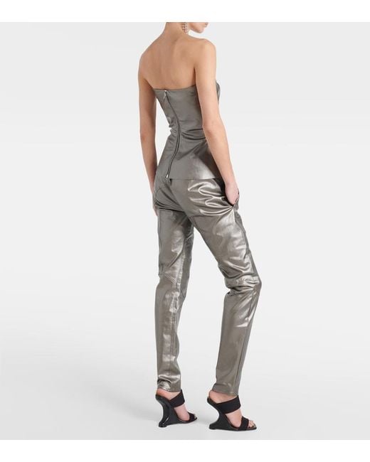 Rick Owens Gray Lido Coated Denim Corset