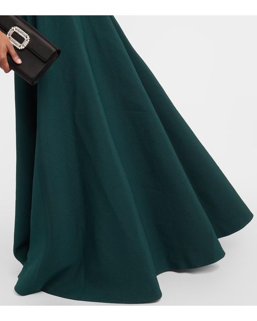 emilia wickstead green cape dress Vero Dress In Olive Green Doppio Satin main image 0