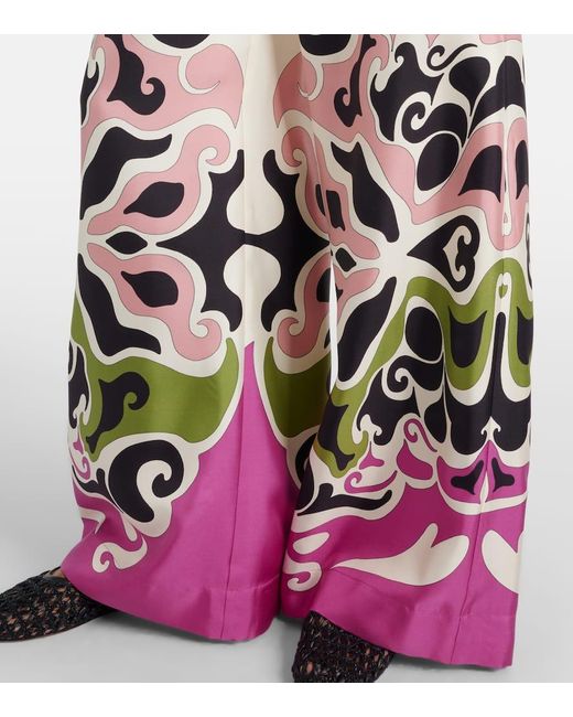 Pantalones Anchos De Sarga De Seda Estampada LaDoubleJ de color Multicolor