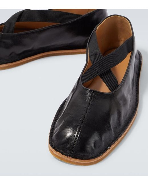 Dries Van Noten Black Leather Slip-On Shoes for men