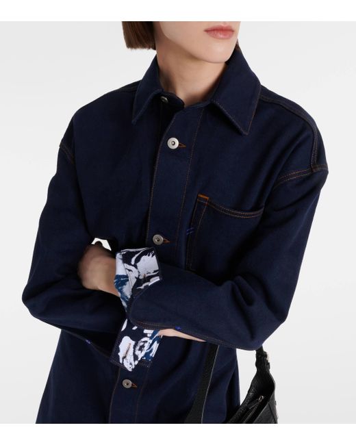 Robe chemise en jean Burberry en coloris Blue