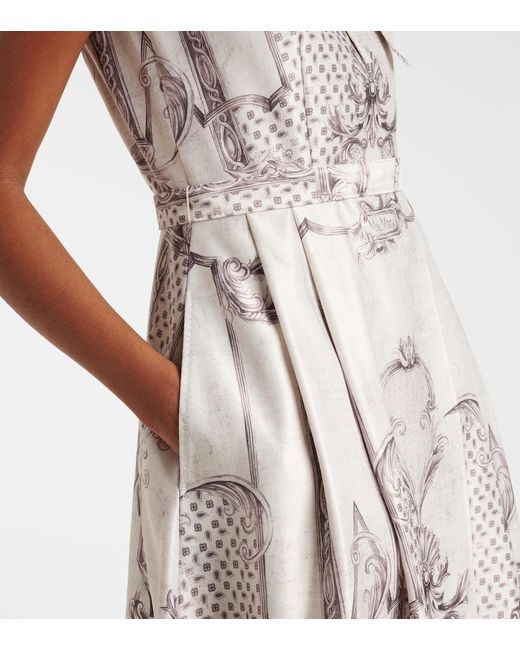 Max Mara Natural Ambuto Printed Midi Dress