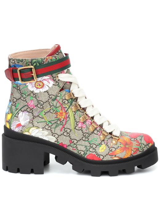 Gucci GG Flora Ankle Boots - Lyst
