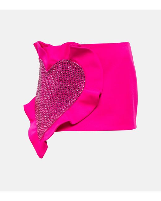 Area Heart Ruffle Wool Miniskirt in Pink Lyst