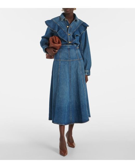 Ulla Johnson Blue Mathilde Denim Shirt