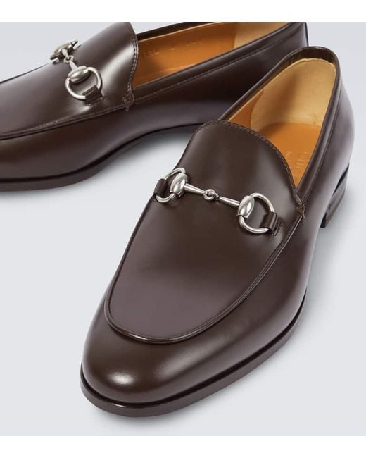 Gucci Brown Horsebit Leather Loafers for men