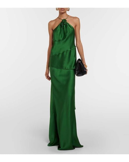 Victoria Beckham Green Top Aus Satin