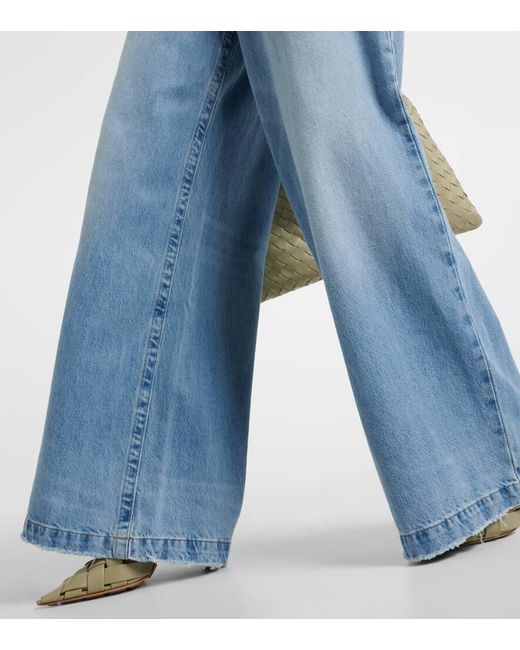 Jeans anchos The Skater de tiro alto FRAME de color Blue