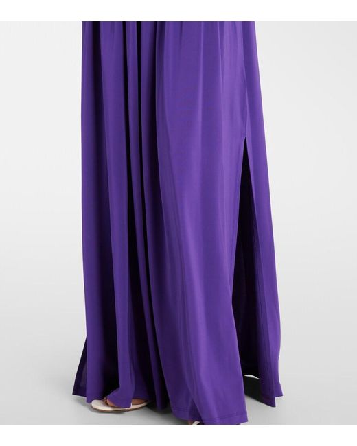 Max Mara Purple Walter Pleated Jersey Maxi Dress