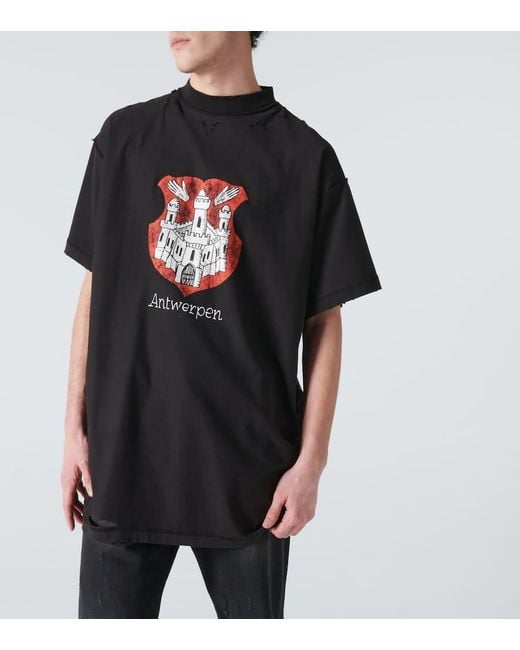 balenciaga ANTWERPEN INSIDE-OUT Tシャツ BALENCIAGA Antwerpen Inside Out Oversized Distressed Printed