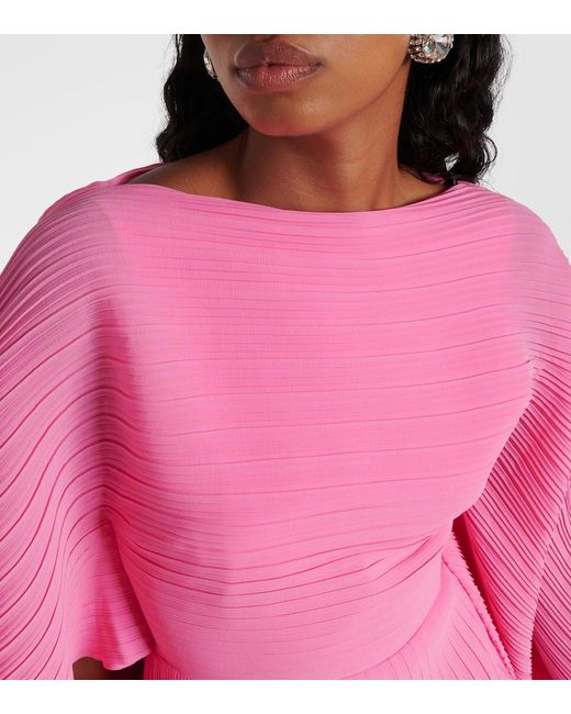Solace London Pink Adami Chiffon Maxi Dress