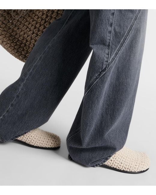 J.W. Anderson White Crochet Loafers