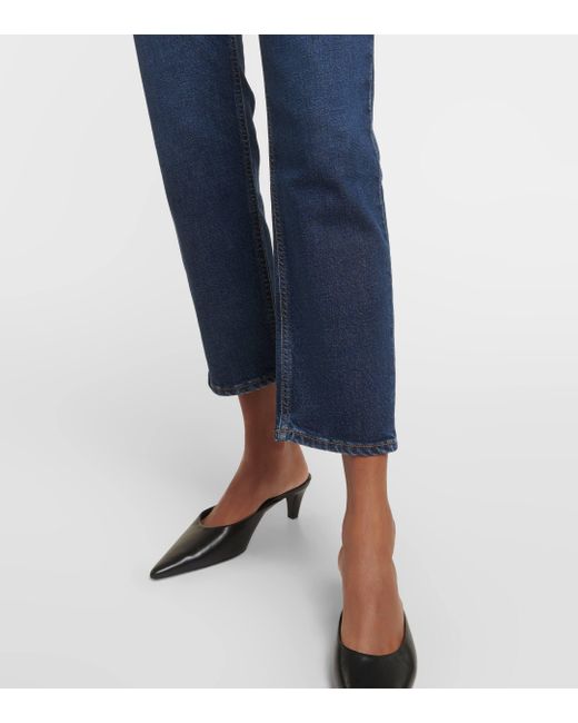 Agolde Blue Kye Mid-rise Cropped Straight Jeans