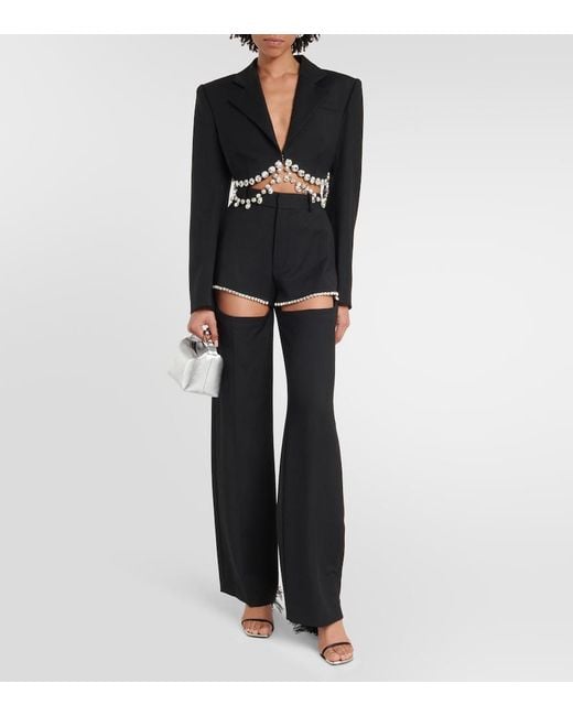 Area Black X Sergio Rossi Amazona Feather-Trimmed Sandals