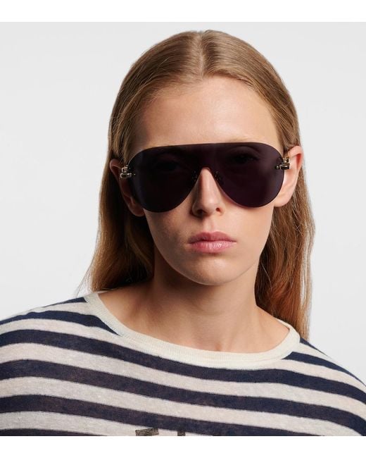 Dior Blue Cd Chain M2U Shield Sunglasses