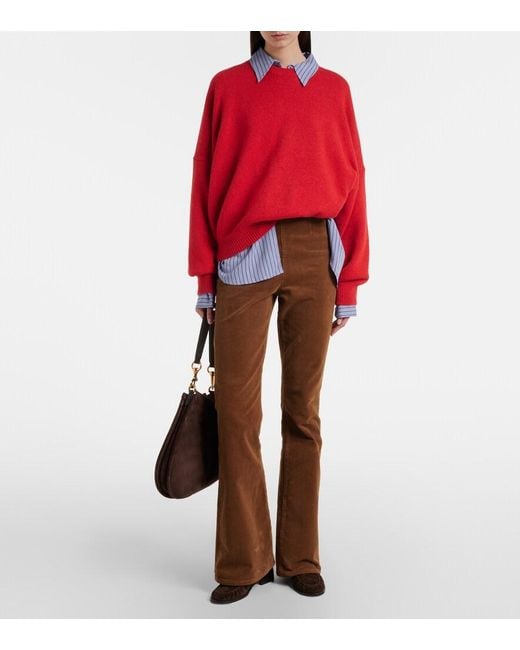 Veronica Beard Brown Beverly Off-Duty Corduroy Flared Pants