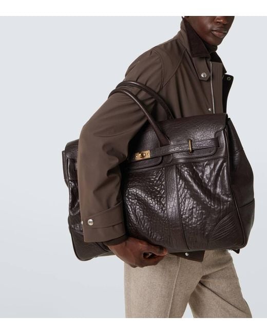 Brunello Cucinelli Weekender Aus Leder in Black für Herren