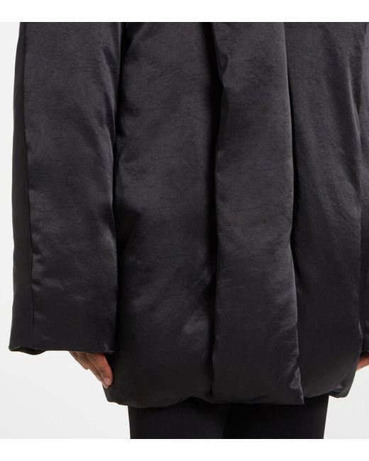 Totême Black Satin Puffer Jacket