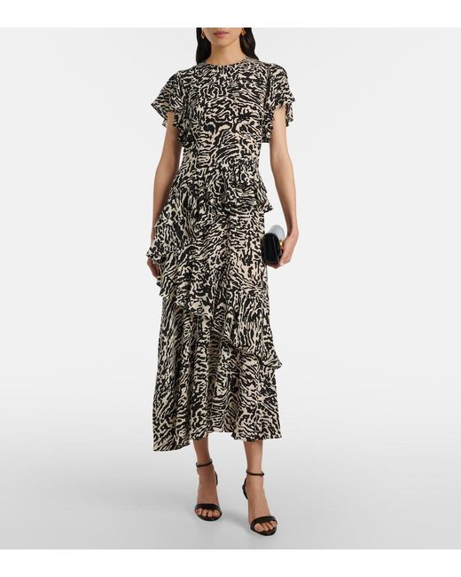 Ulla Johnson White Amaia Silk Crepe De Chine Midi Dress