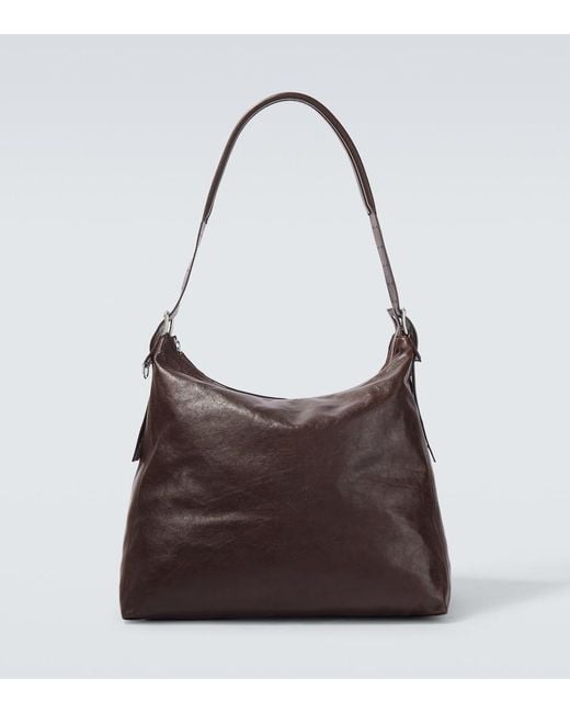 Lemaire Brown Belted Leather Shoulder Bag for men