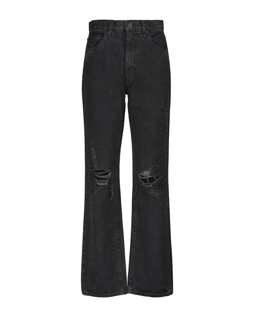 SLVRLAKE Denim Black London High-Rise Wide-Leg Jeans