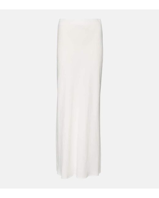 Brunello Cucinelli White Twill Maxi Skirt