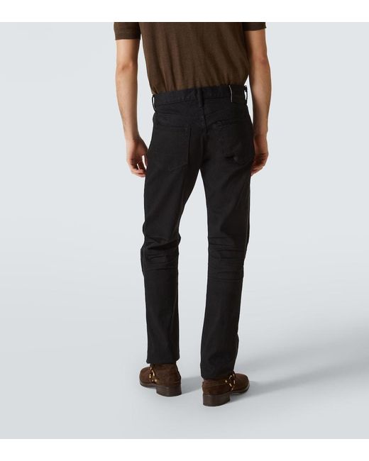 Tom Ford Black Logo Straight Jeans for men