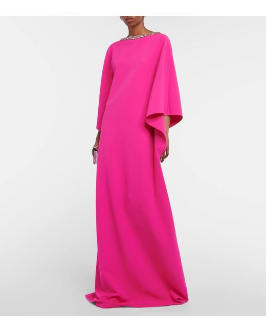 Safiyaa Pink Verzierte Robe Arama Aus Crepe
