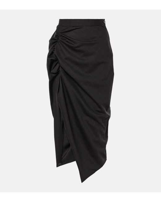 Vivienne Westwood Black Panther Wool Midi Skirt