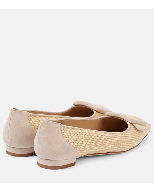 Manolo Blahnik Natural Maysalepumpflat Raffia Ballet Flats