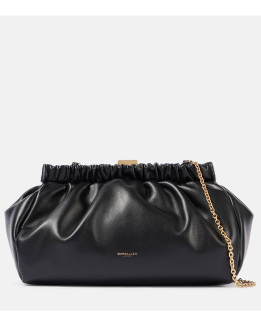 DeMellier London Black Miami Leather Clutch