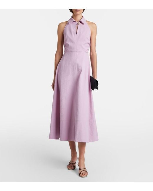 Veronica Beard Pink Mackey Cotton-Blend Midi Dress